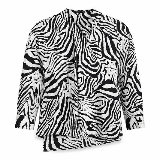 Front view of Missguided Women's Black Kimono Blouse, UK 14