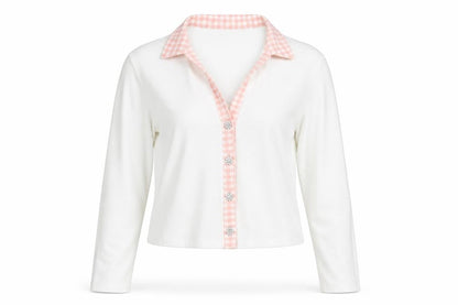 River Island Women's White Long Sleeve Button-Up Top