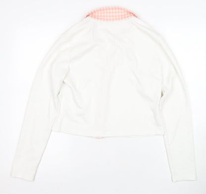 River Island Women's White Long Sleeve Button-Up Top