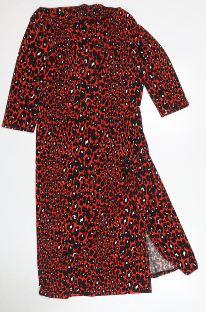 Next Women's Animal Print Midi Wrap Dress, Size 12