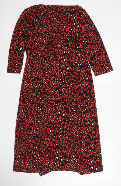 Next Women's Animal Print Midi Wrap Dress, Size 12