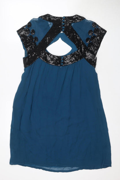 French Connection Women's Blue Shift Dress 14