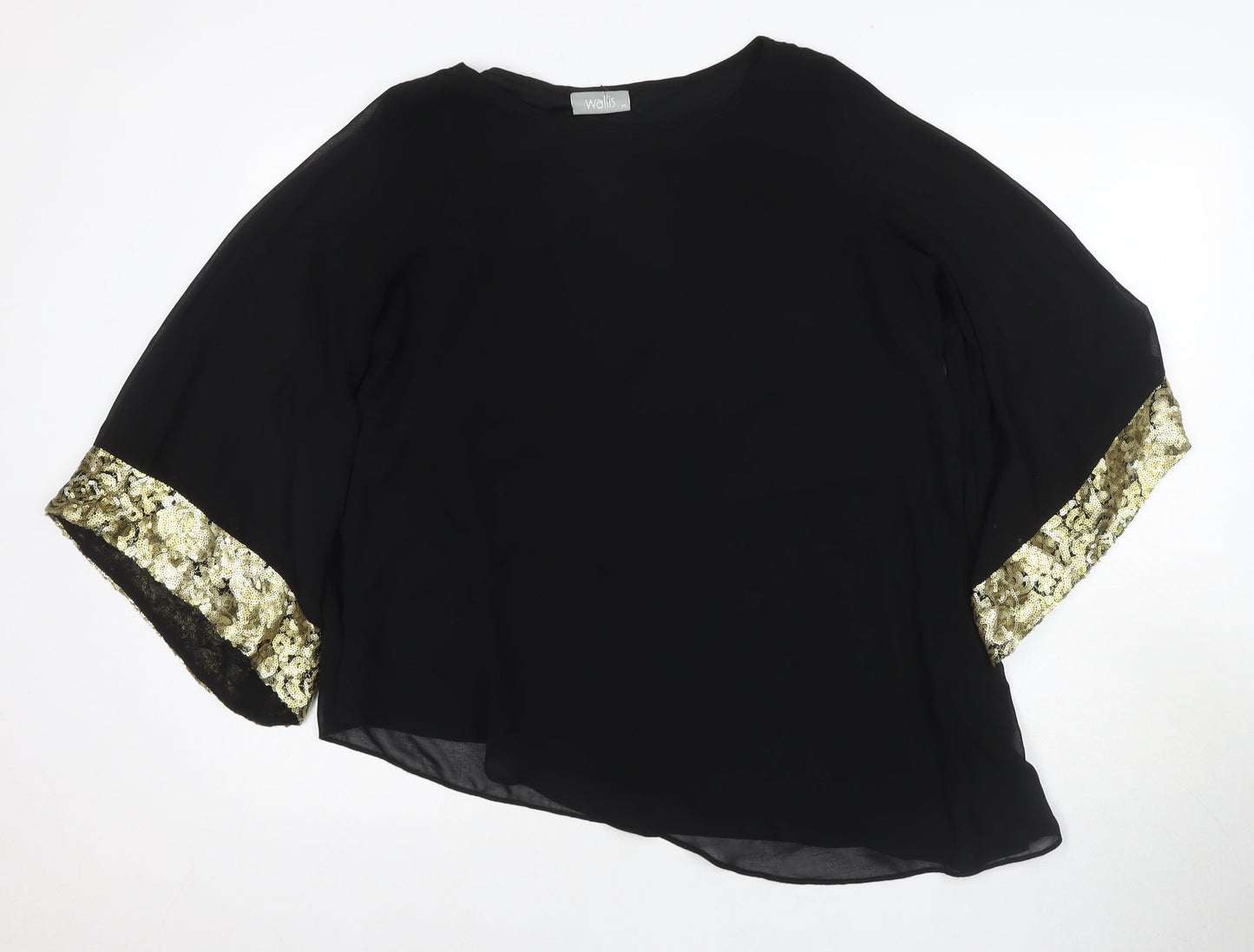 Womens UK Size M Wallis Black Basic Blouse