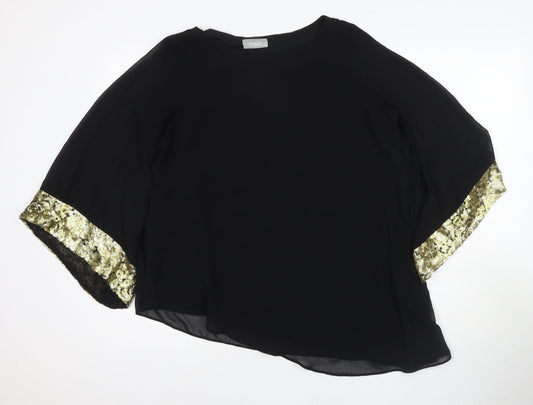 Womens UK Size M Wallis Black Basic Blouse