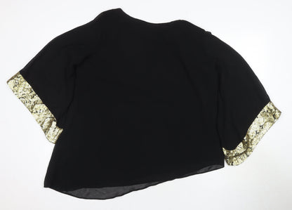 Womens UK Size M Wallis Black Basic Blouse
