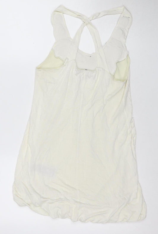 Miss Selfridge Petites Ivory Beaded Camisole Tank Women