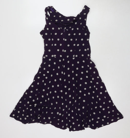Apricot Women's Asymmetric Polka Dot A-Line Dress XS