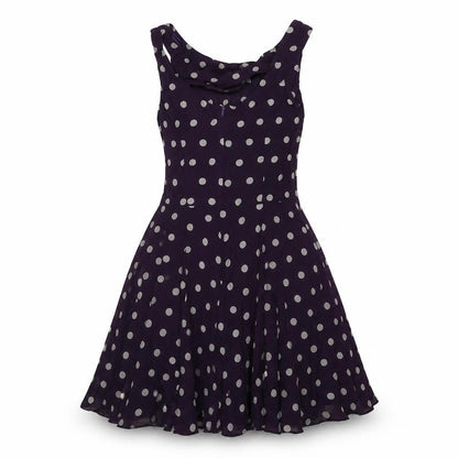 Apricot Women's Asymmetric Polka Dot A-Line Dress XS