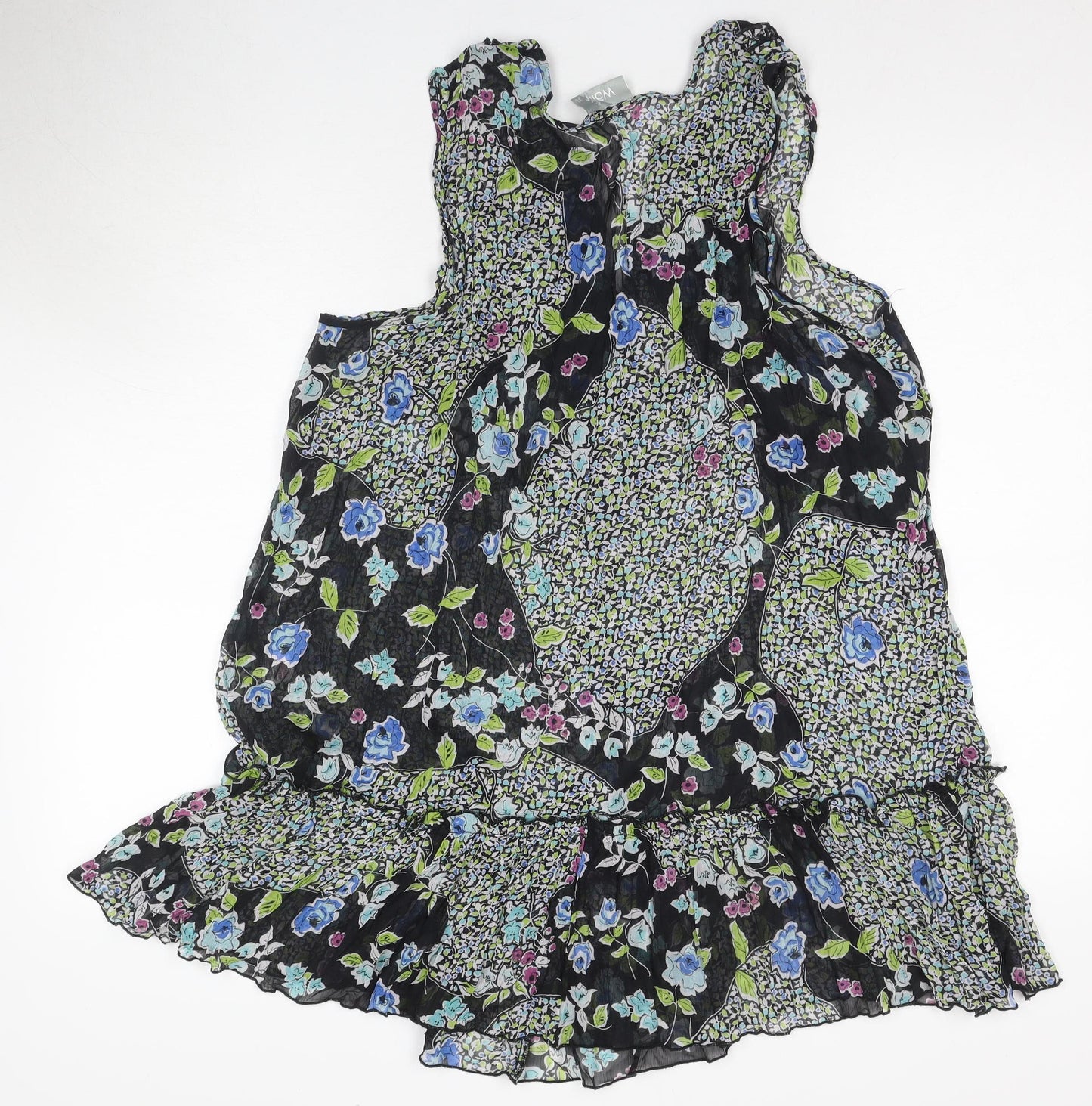 Worthington Women's Black Floral Tunic Blouse XL