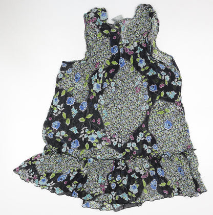 Worthington Women's Black Floral Tunic Blouse XL