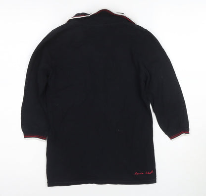 Love Label Women's Black Polo Top, Size 6, Excellent Condition