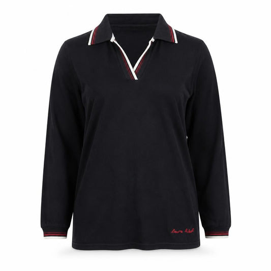 Love Label Women's Black Polo Top, Size 6, Excellent Condition