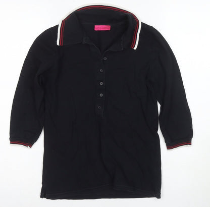 Love Label Women's Black Polo Top, Size 6, Excellent Condition