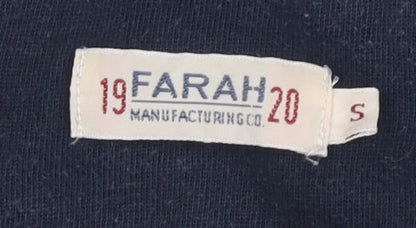 Farah Men's Blue Striped Polo Shirt Small