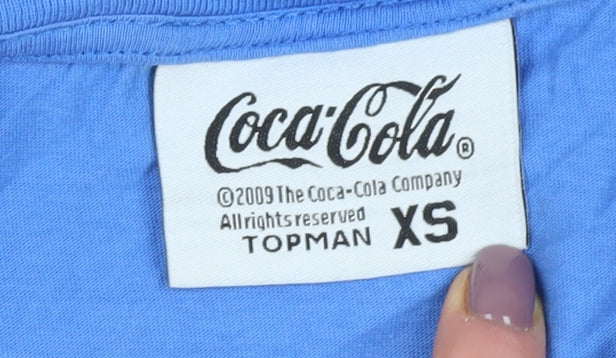 Topman Men's Blue Fanta Graphic T-Shirt, XS, Vintage Style