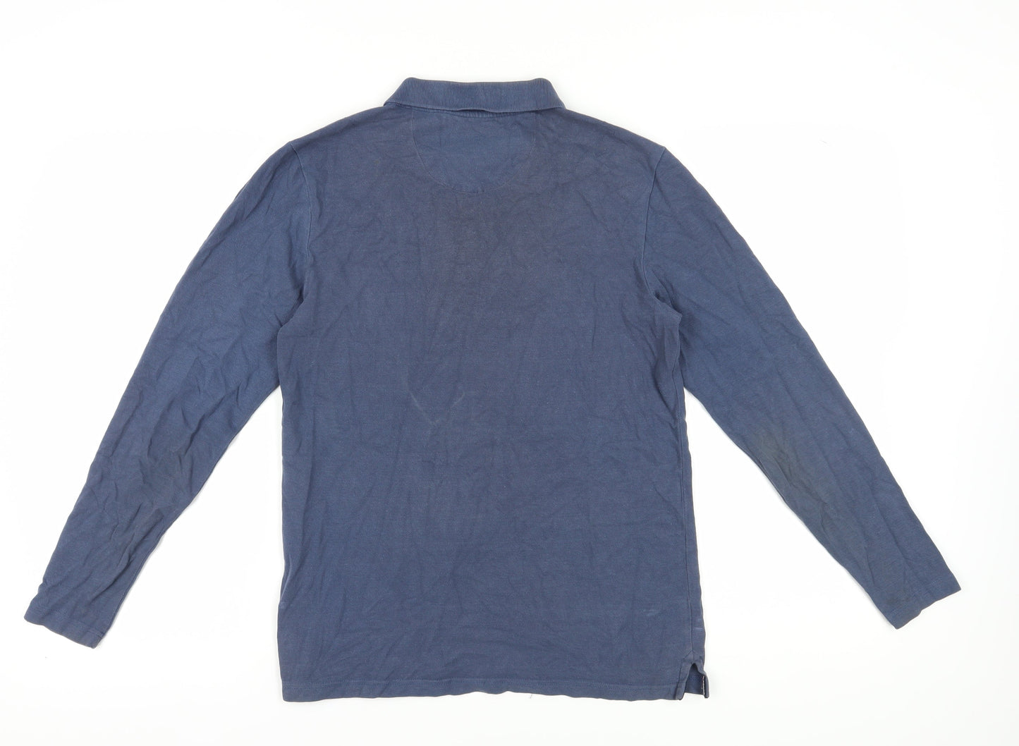 XACT Men Blue Polo M Long Sleeve Button-Down