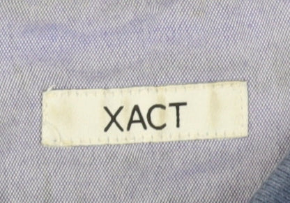 XACT Men Blue Polo M Long Sleeve Button-Down