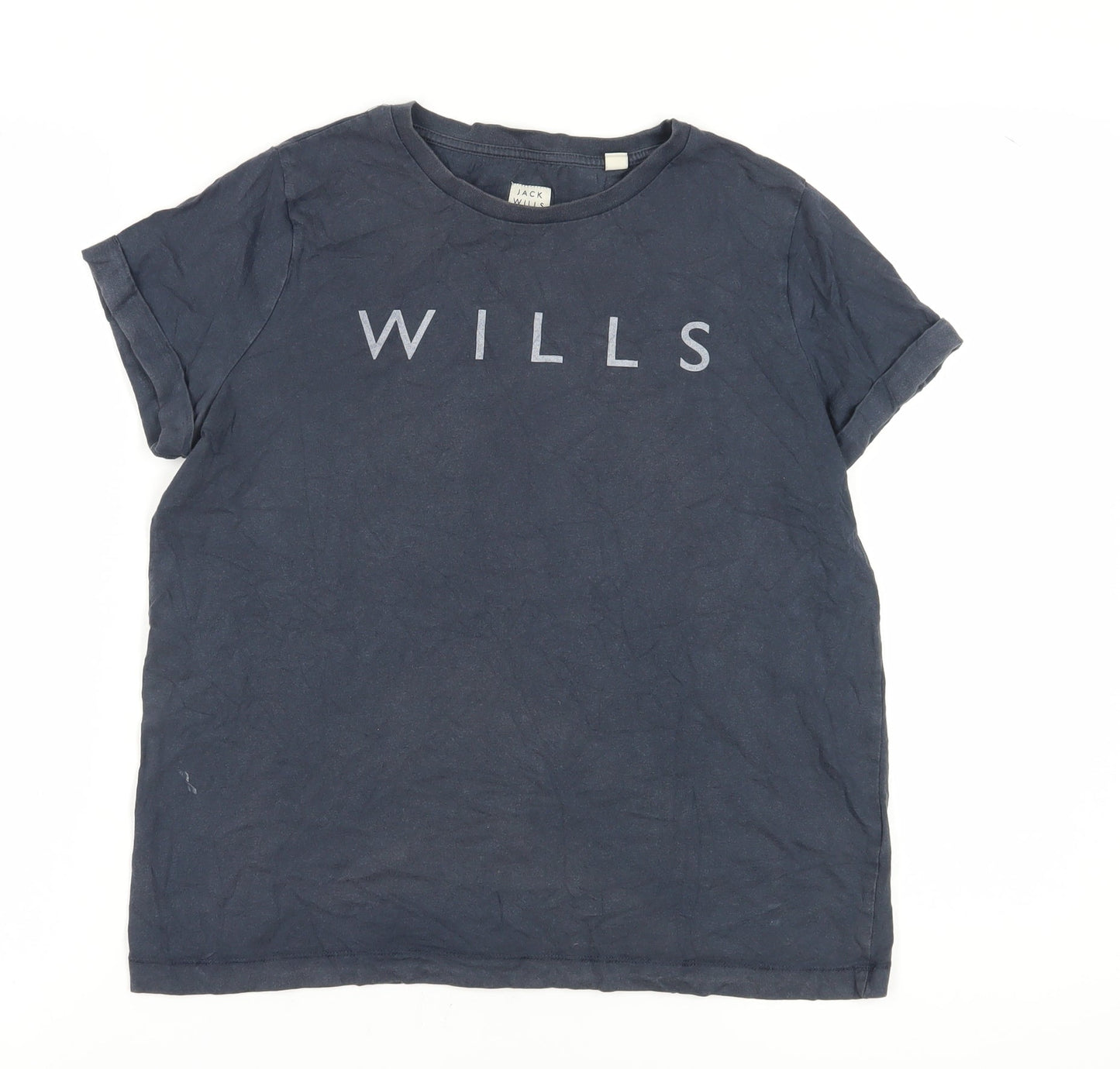 Jack Wills Women's Blue T-Shirt Size 10 Casual Crew Neck