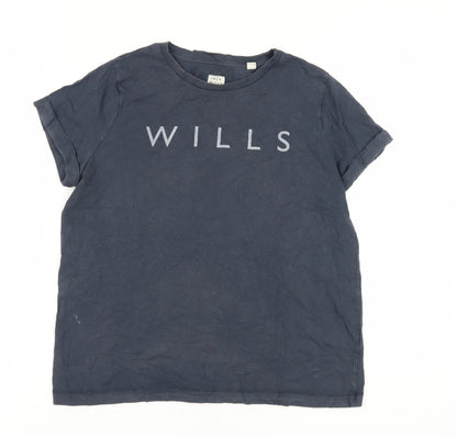 Jack Wills Women's Blue T-Shirt Size 10 Casual Crew Neck
