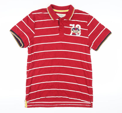 Sandstone Men's Red Striped Polo Shirt L, Casual Style