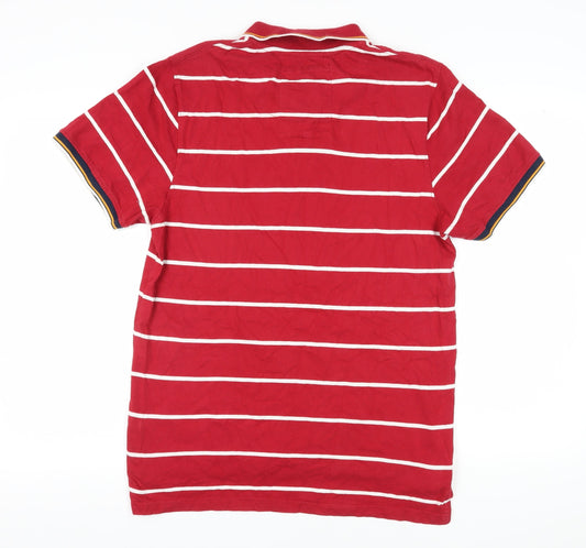 Sandstone Men's Red Striped Polo Shirt L, Casual Style