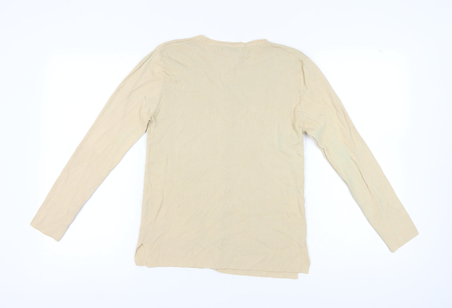 Nucci Women's Beige Cardigan L Embroidered Knit