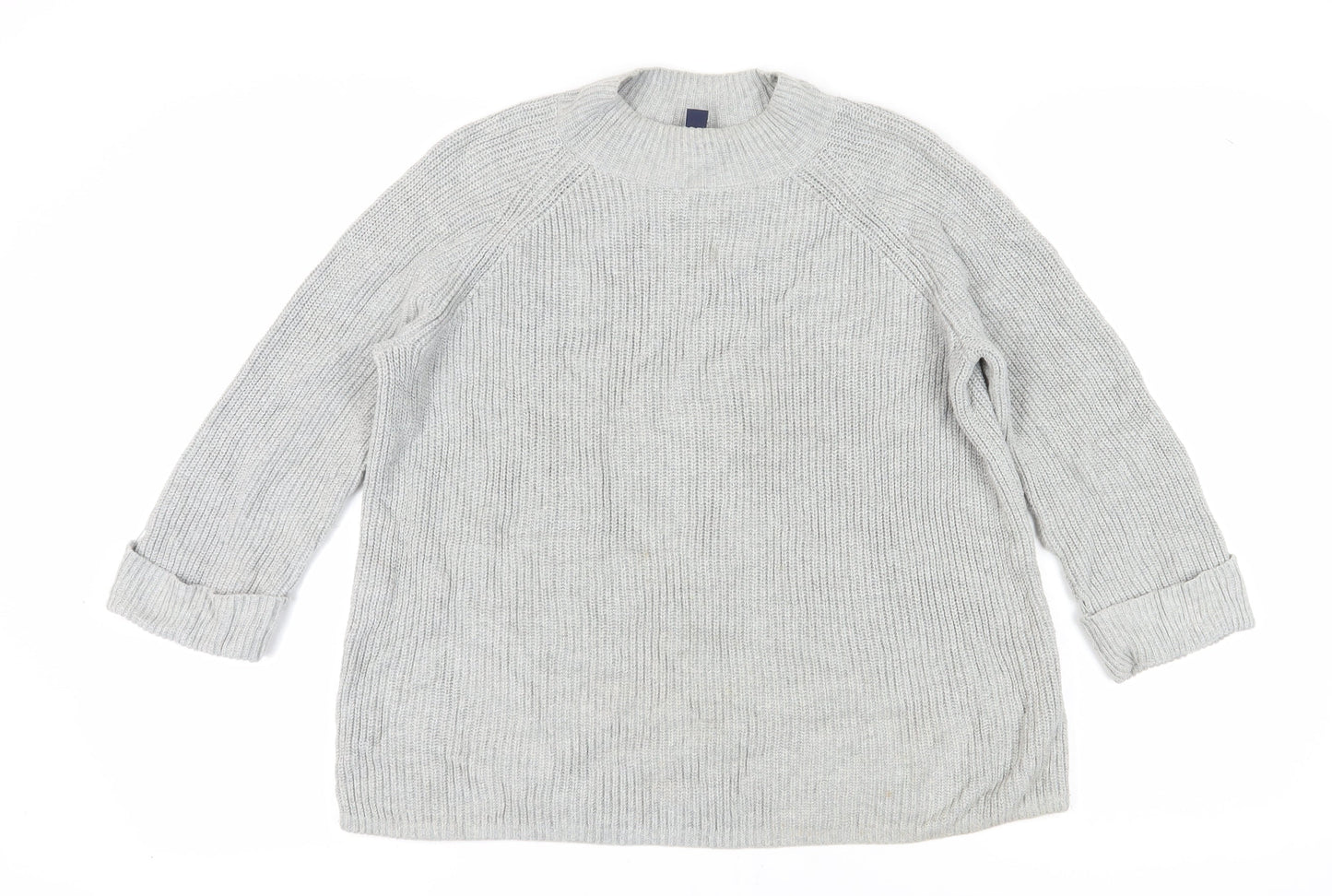 Gap Women's Grey Chunky Knit Pullover Jumper L