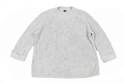 Gap Women's Grey Chunky Knit Pullover Jumper L
