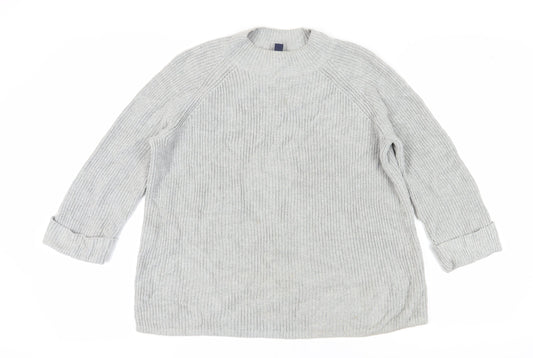 Gap Women's Grey Chunky Knit Pullover Jumper L