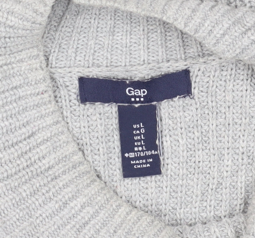 Gap Women's Grey Chunky Knit Pullover Jumper L