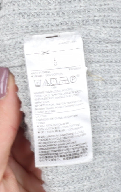 Gap Women's Grey Chunky Knit Pullover Jumper L