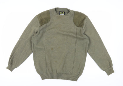 Barbour Men's Green Cotton Jumper Size Small