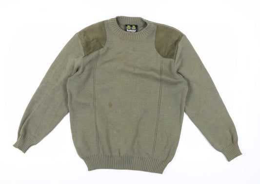 Barbour Men's Green Cotton Jumper Size Small