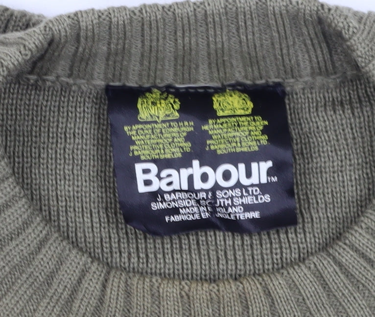 Barbour Men's Green Cotton Jumper Size Small