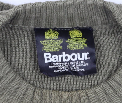 Barbour Men's Green Cotton Jumper Size Small