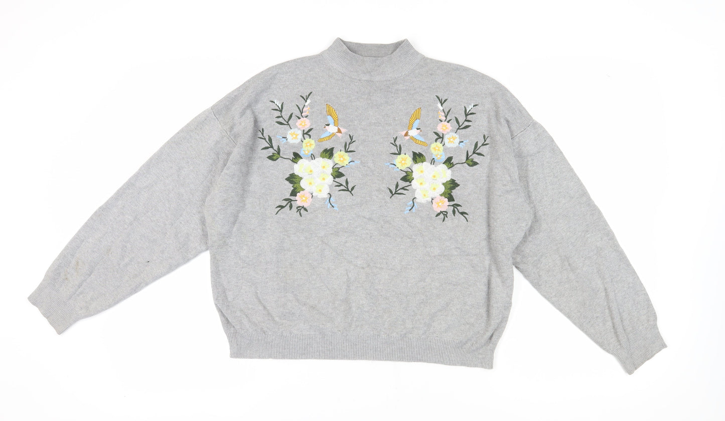 Womens UK Size M New Look Grey Pullover Jumper