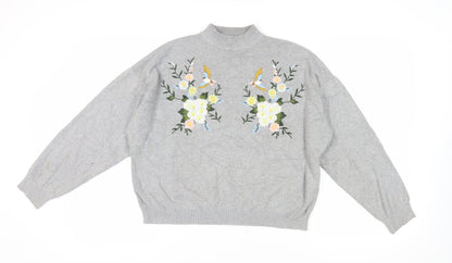 Womens UK Size M New Look Grey Pullover Jumper