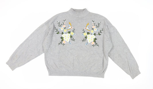 Womens UK Size M New Look Grey Pullover Jumper