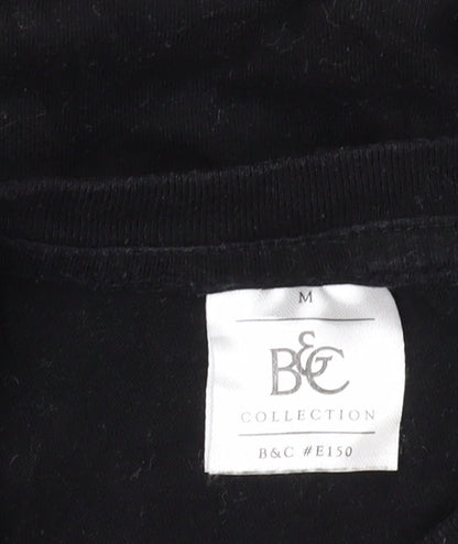 B&C Collection Men’s Black Medium Crew Neck T-Shirt