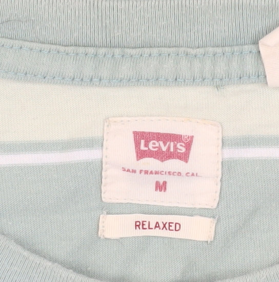 Levi's Men's Green Striped T-Shirt M, Relaxed Fit