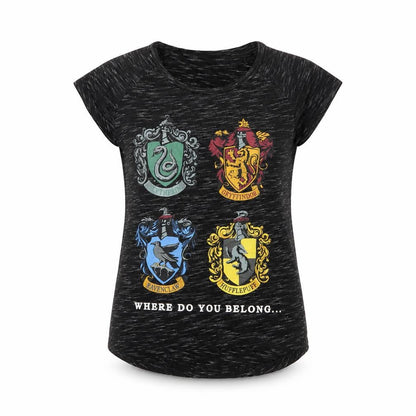 Harry Potter Women's Black Graphic T-Shirt, Size 8