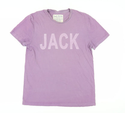 Jack Wills Purple Men's T-Shirt, Size M, Bold Logo, Cotton