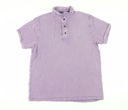 Debenhams Men's Purple Cotton Medium Polo Shirt