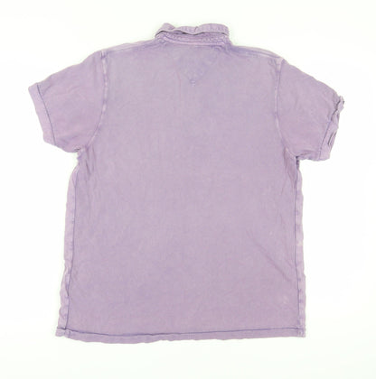 Debenhams Men's Purple Cotton Medium Polo Shirt