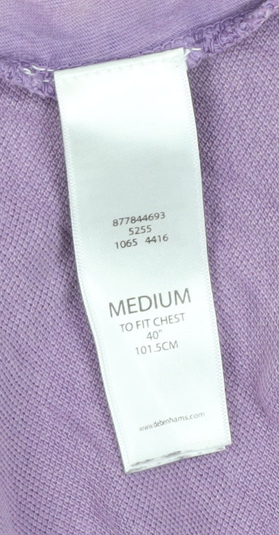 Debenhams Men's Purple Cotton Medium Polo Shirt