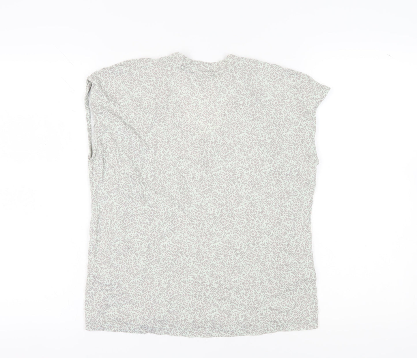 Laura Ashley Women’s Grey Floral V-Neck T-Shirt Size 14