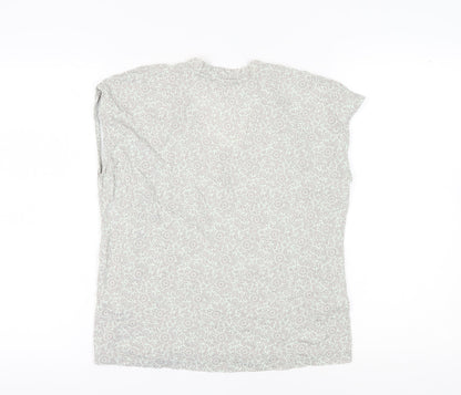 Laura Ashley Women’s Grey Floral V-Neck T-Shirt Size 14