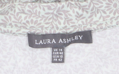 Laura Ashley Women’s Grey Floral V-Neck T-Shirt Size 14