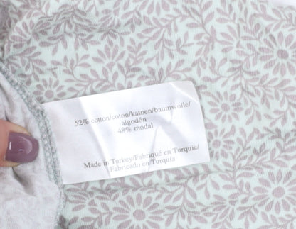 Laura Ashley Women’s Grey Floral V-Neck T-Shirt Size 14