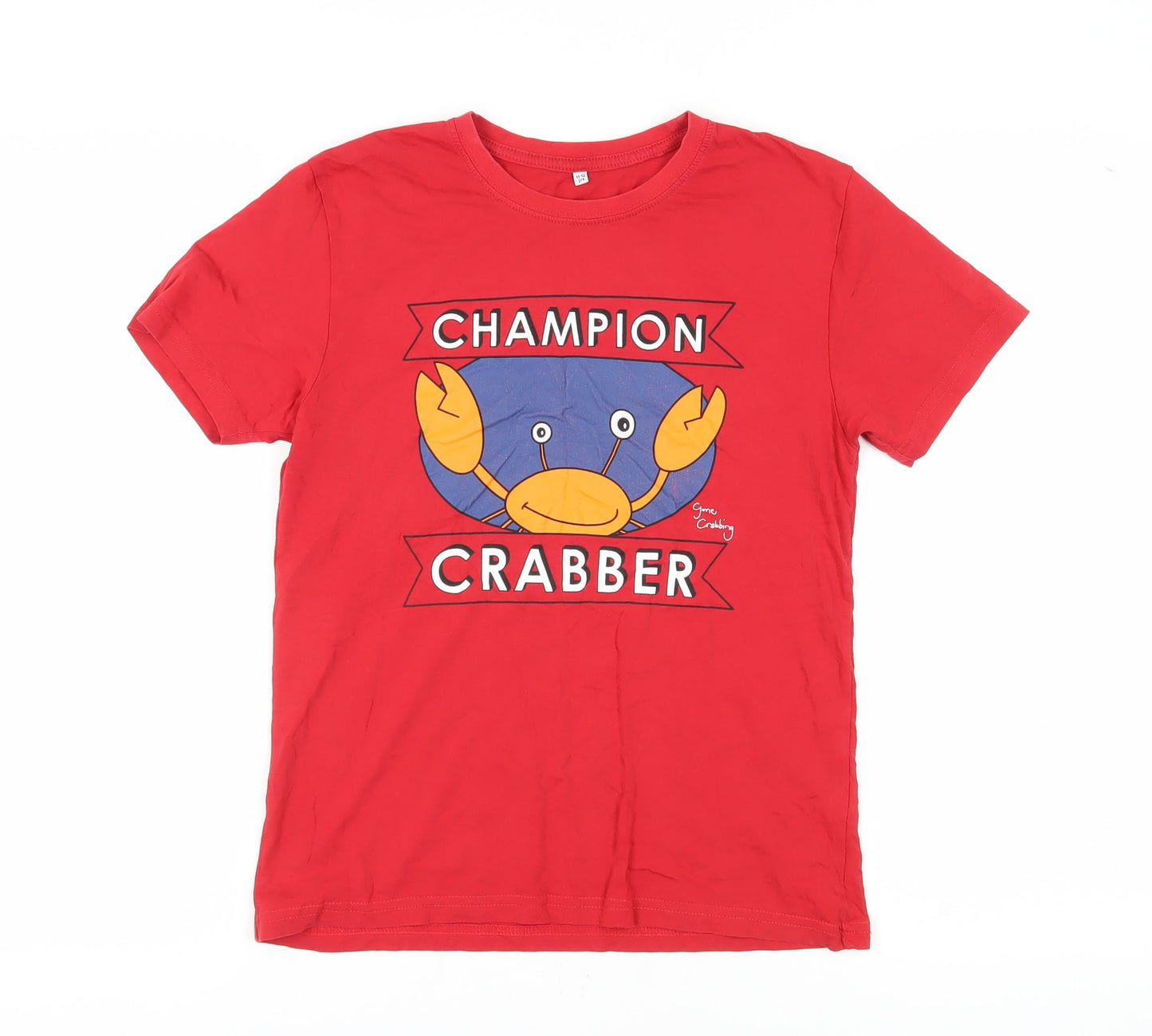 MG Girls Red 11-12 Years Graphic T-Shirt Regular Fit